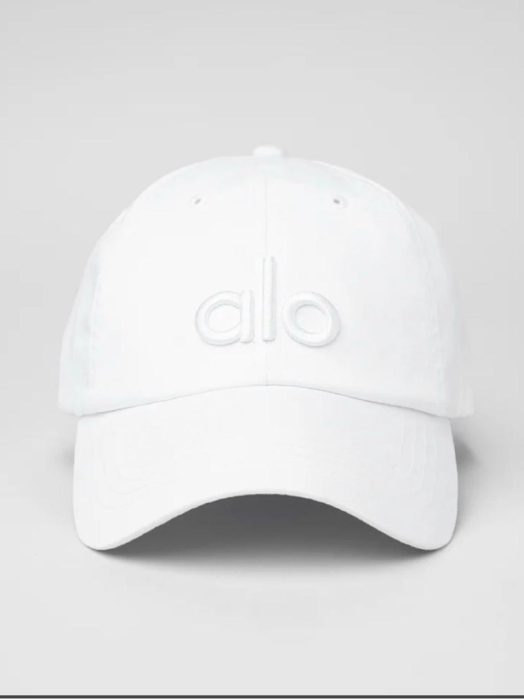 Alo Yoga White Embroidered Logo Baseball Cap